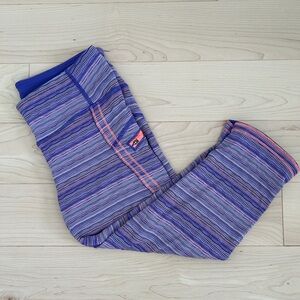 Lululemon  Striped Cropped Mid Rise Leggings